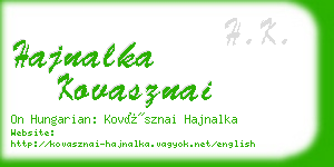 hajnalka kovasznai business card